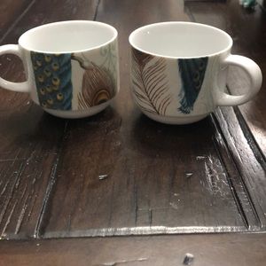 Vintage cups peacock design